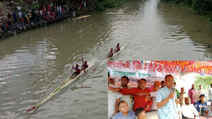 বোয়ালমারীতে বারাশিয়া নদীতে ঐতিহ্যবাহী ভেলা ও চাড়ি বাইচ অনুষ্ঠিত