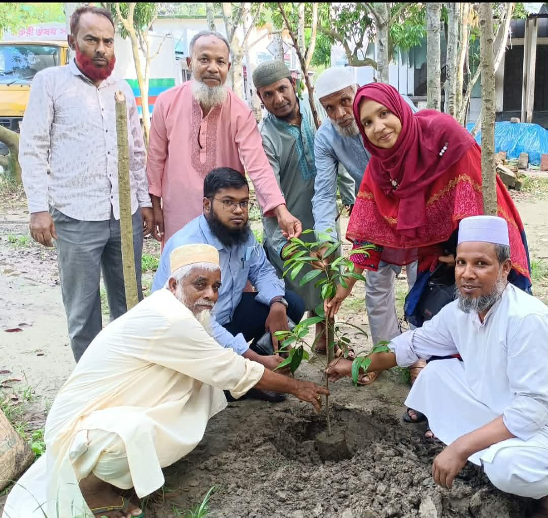 কাউনিয়া উপজেলা মসজিদ চত্বর বাগানে বৃক্ষ রোপন