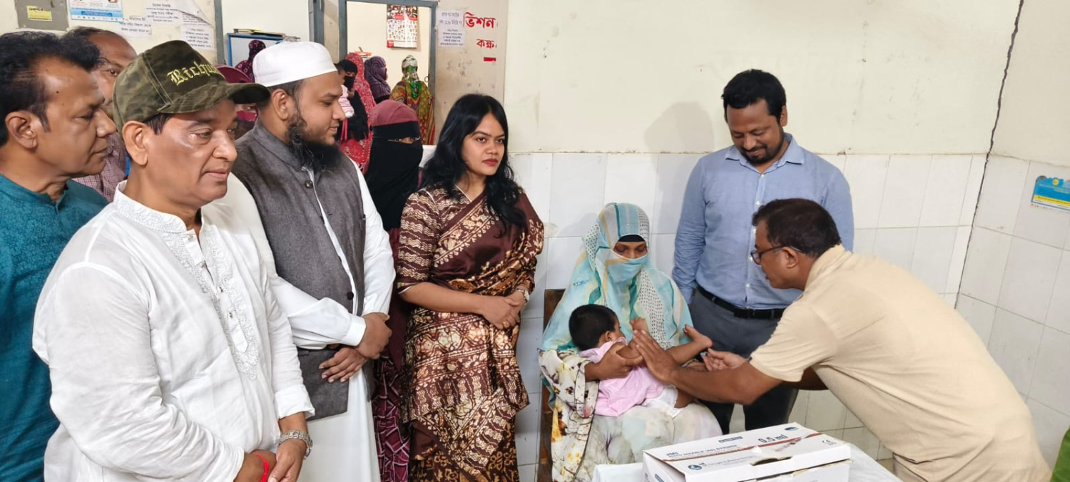 আলফাডাঙ্গায় হাম রুবেলা টিকাদান ক্যাম্পেইনের উদ্বোধন।